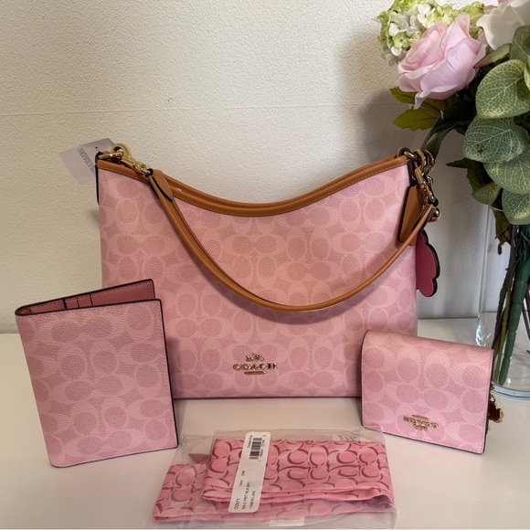 Coach Handbags - Coach Powder Pink Laurel bag, matching wallet, passport holder, bandeau set!